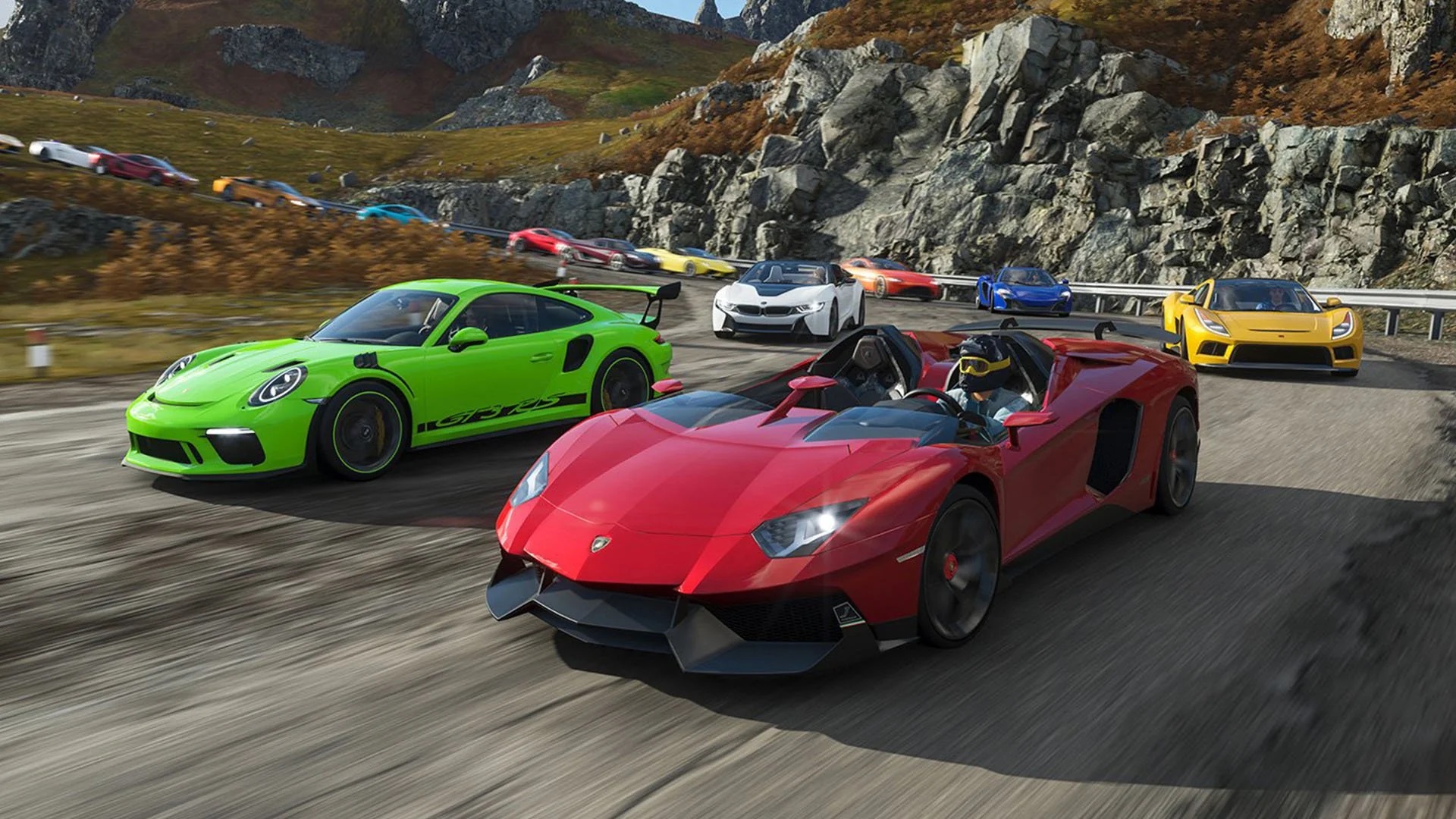 Coches enfrentándose en una de las carreras de Forza Motorsports, el videojuego más inclusivo según el FIVI.
