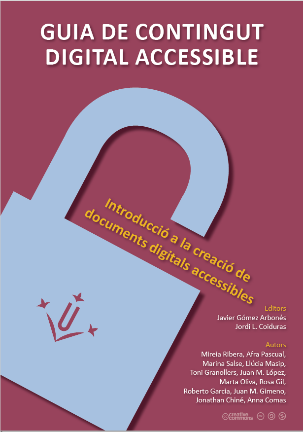 Portada del documento ‘Guía de contenido digital accesible’, con el escudo de la Universidad de Lleida.