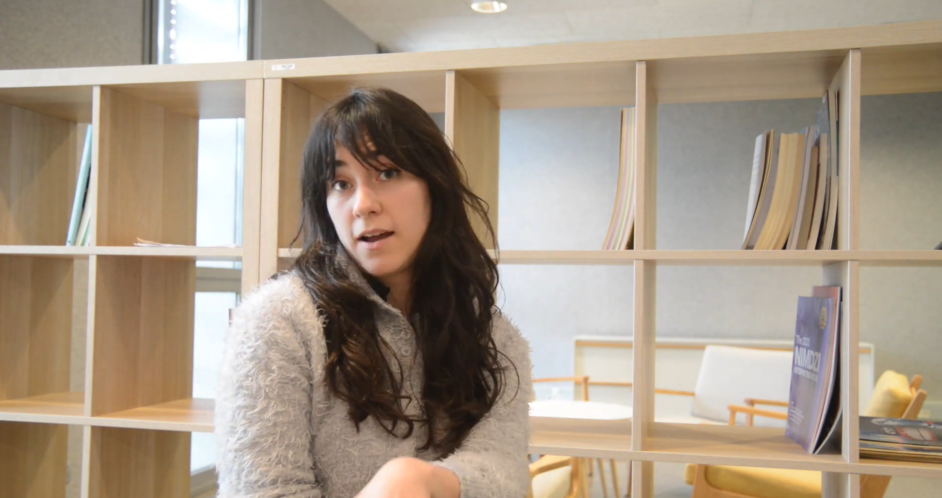 Researcher Irene Hermosa, in a classroom at the Poblenou campus of Pompeu Fabra University in Barcelona.