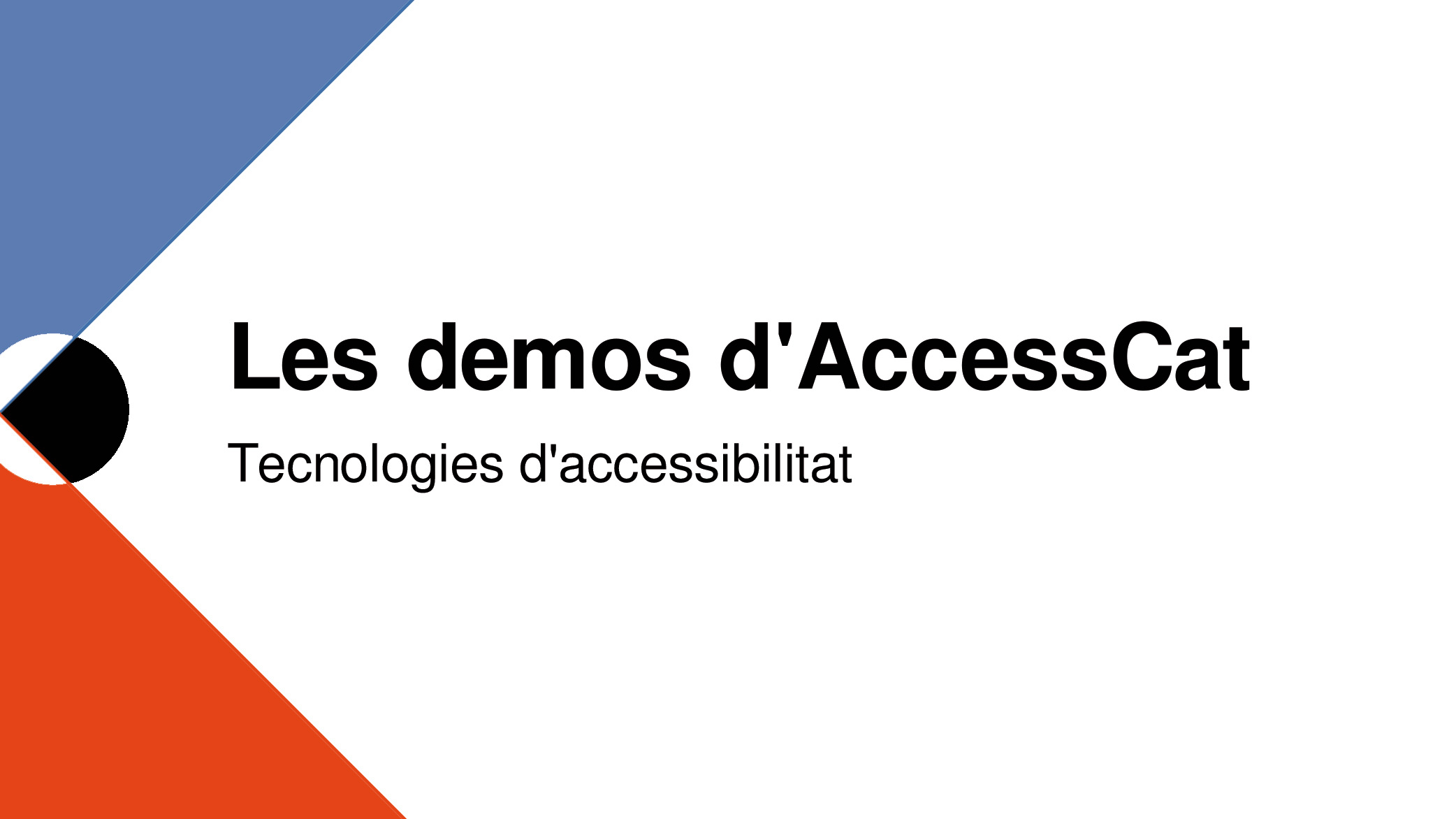 Cartel, en catalán, de Las Demos de AccessCat: tecnologías de accesibilidad