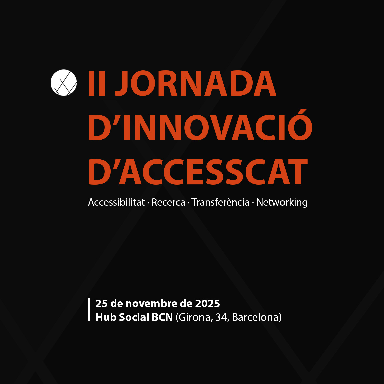 Cartell de la II Jornada d'Innovació d'AccessCat del 25 de novembre