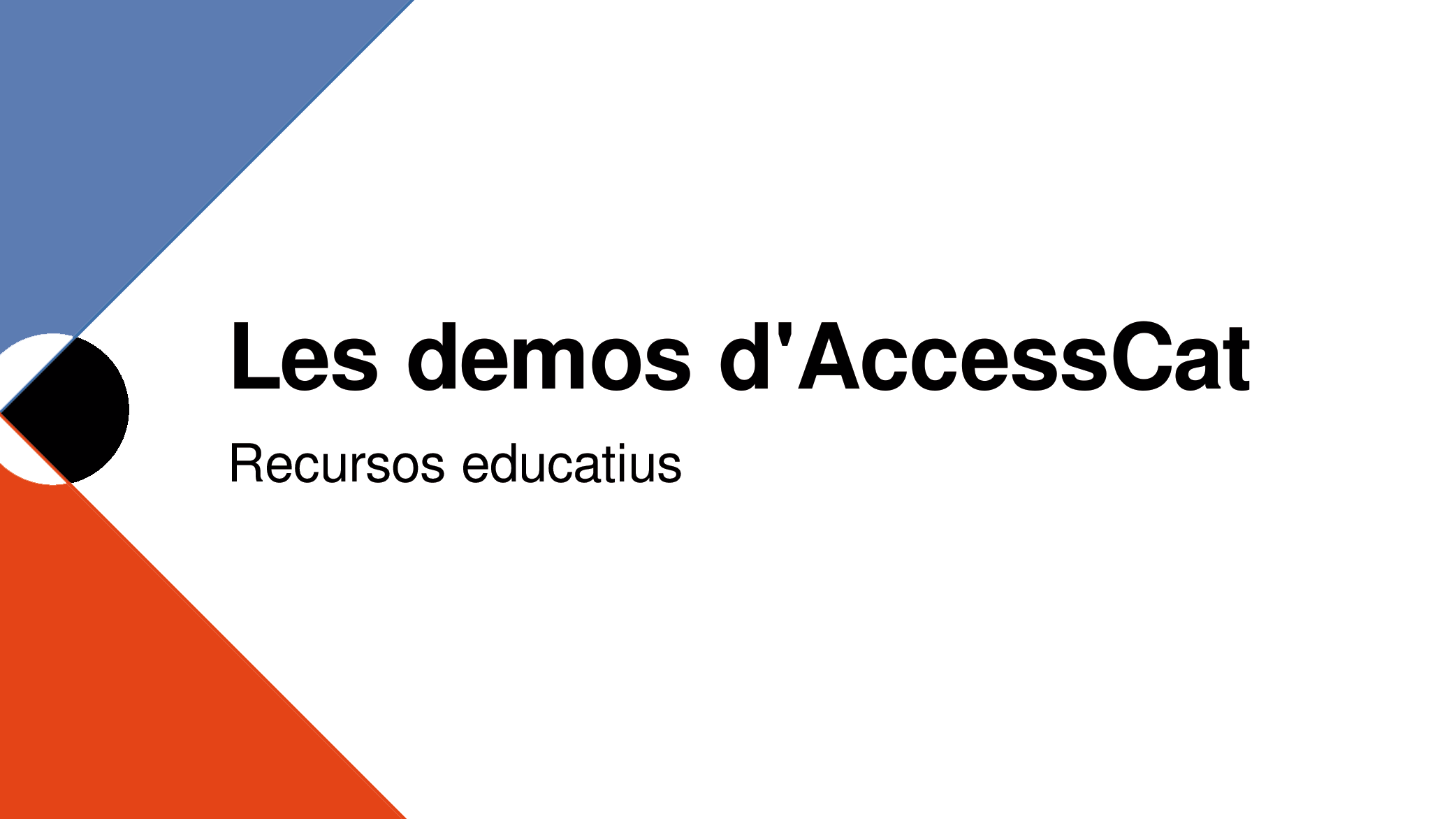 Cartell de la jornada "Les demos d’AccessCat: Recursos educatius"