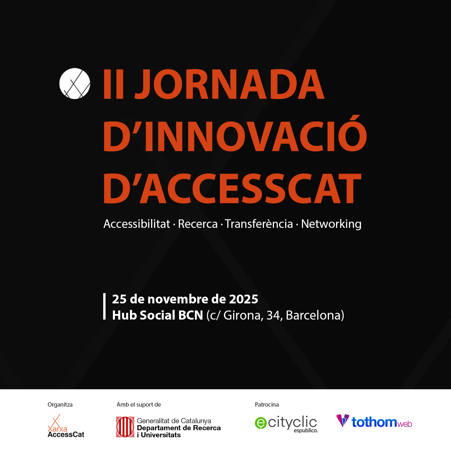 Cartell de la II Jornada d'Innovació d'AccessCat del 25 de novembre