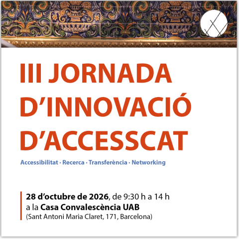 Cartell de la III Jornada d'Innovació d'AccessCat del 28 d'octubre